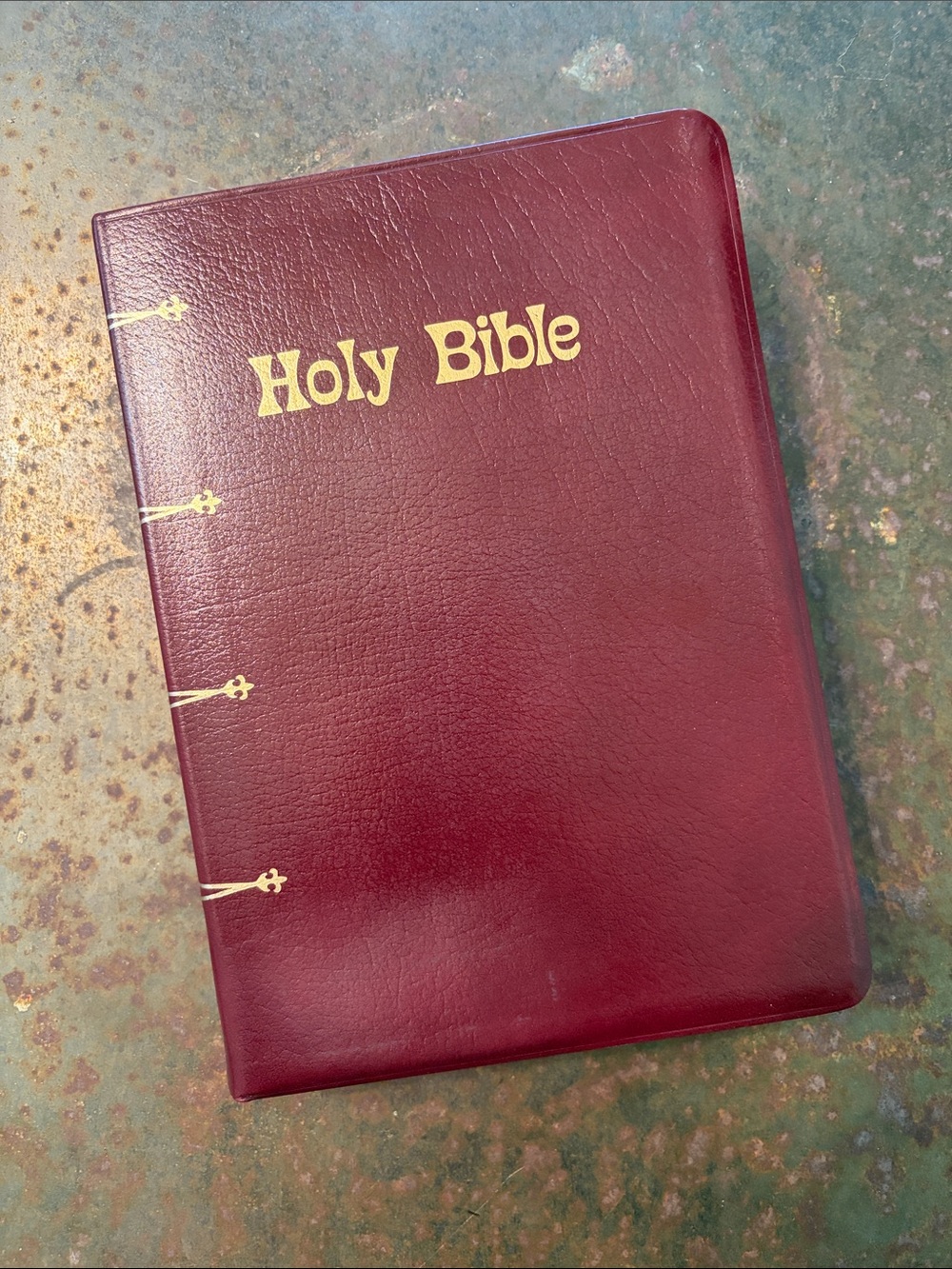 Thomas Nelson New American Giant Print Catholic Bible Burgundy Leather VTG 1970
